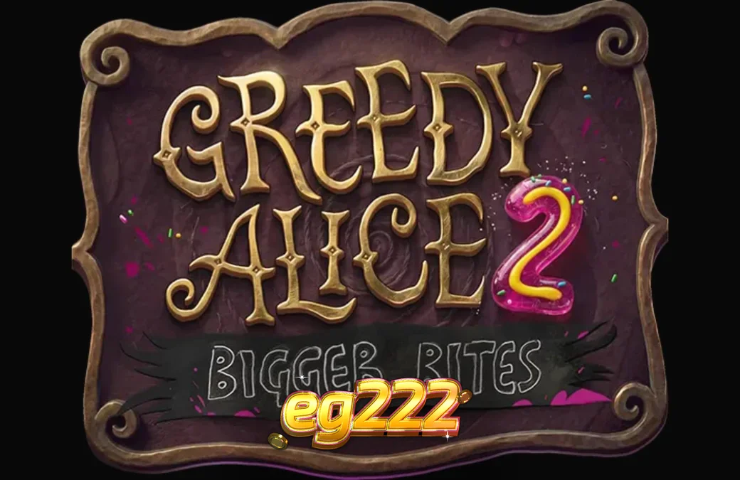 Tampilan visual mesin slot Greedy Alice 2: Bigger Bites dengan nuansa steampunk gelap
